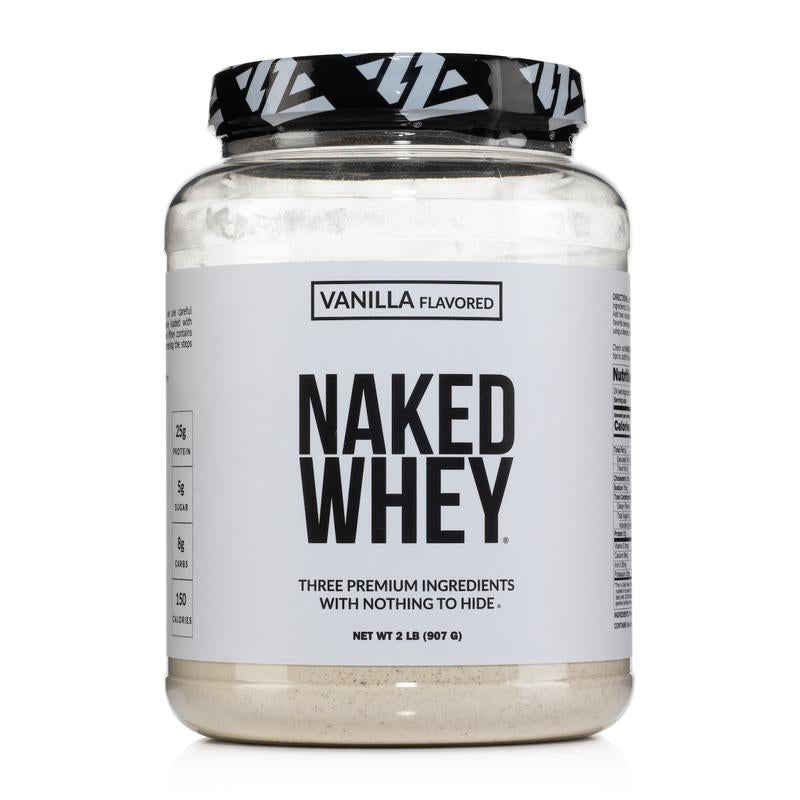 Naked Whey Vanilla Protein Powder - 2LB Grass-Fed, Non-Gmo, No Additives, 25G Protein, 5.9G Bcaas - Only 3 Ingredients