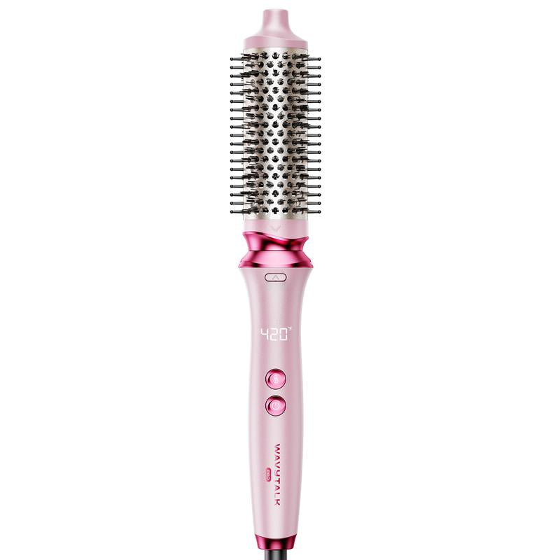 Wavytalk Heatwave Pro Ionic Thermal Brush Set: Negative Ion Styling with 3-Size Interchangeable Brushes - Dual Voltage for Salon Shine & One-Step Blowouts (Short/Long Hair) , Pink