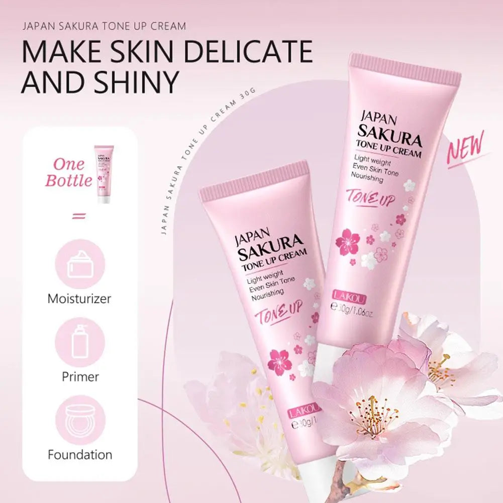 Revitalize Your Skin with the 6-Piece Sakura Skin Care Set: Cream, Serum, Toner, Cleanser, Sunscreen & Eye Cream Gift Box