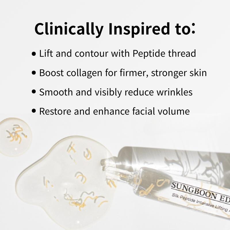 Transform Your Skin with Sungboon Silk Lifting Peptide Ampoule | Ultimate Anti-Aging Serum for a Youthful Glow | Hydrating Face-Lift at Home with Deep Collagen & Peptides (30Ml)