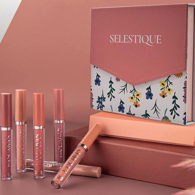 SELESTIQUE Lipstick Set Easily Tinted and Moisturizing Lipsticks Lip Makeup Matte Lip Gloss Lipstick Pearls Girls and Women Makeup Accessories Cosmetic Waterproof Long-Lasting Matte Lipstick Set Easily Tinted and Moisturizing Lipsticks